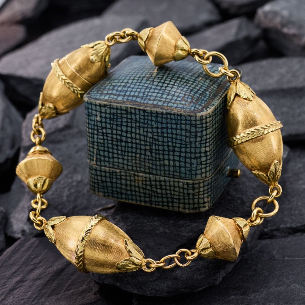 18K Brushed Gold Chain Bracelet