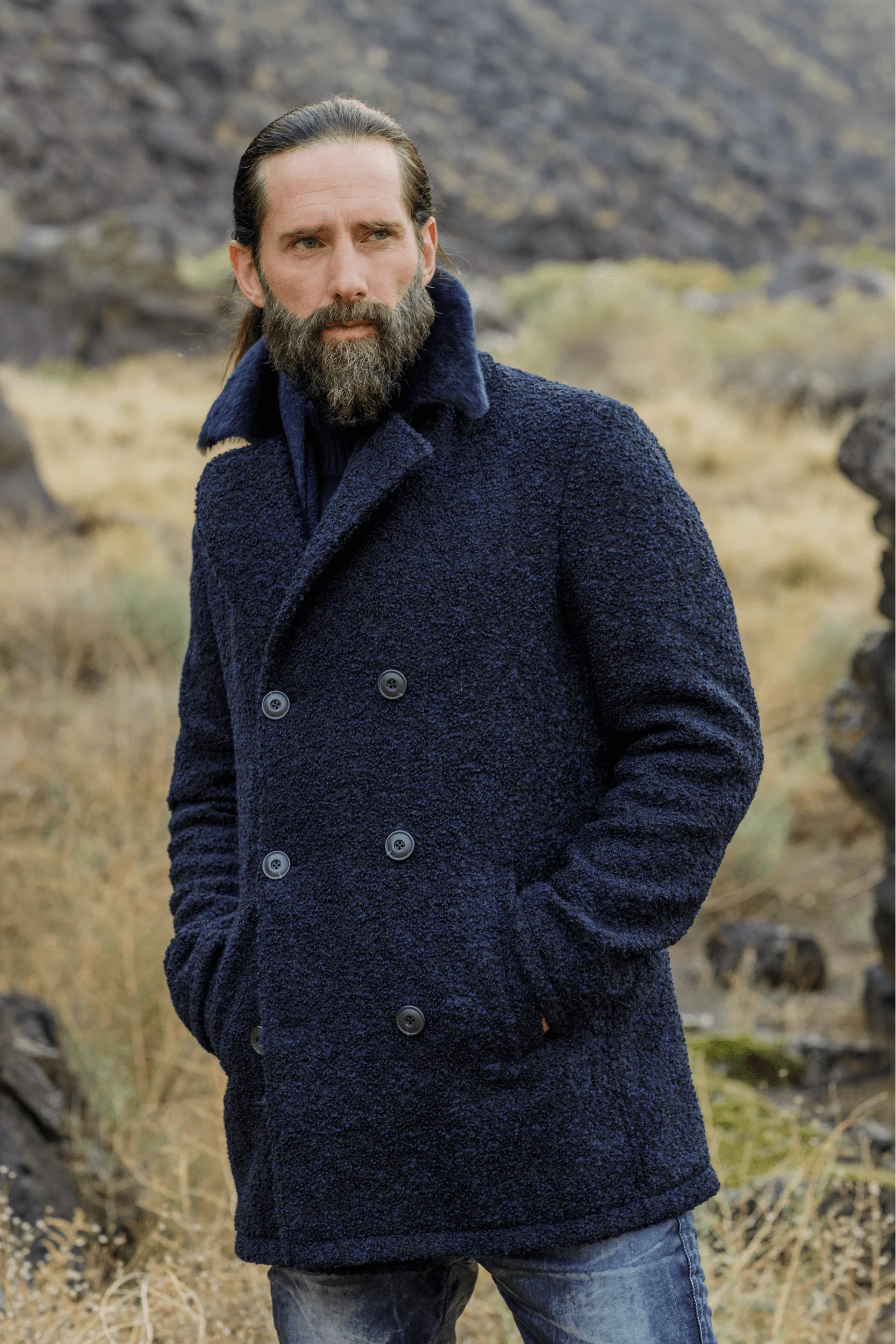 Structured Bouclé Wool Coat