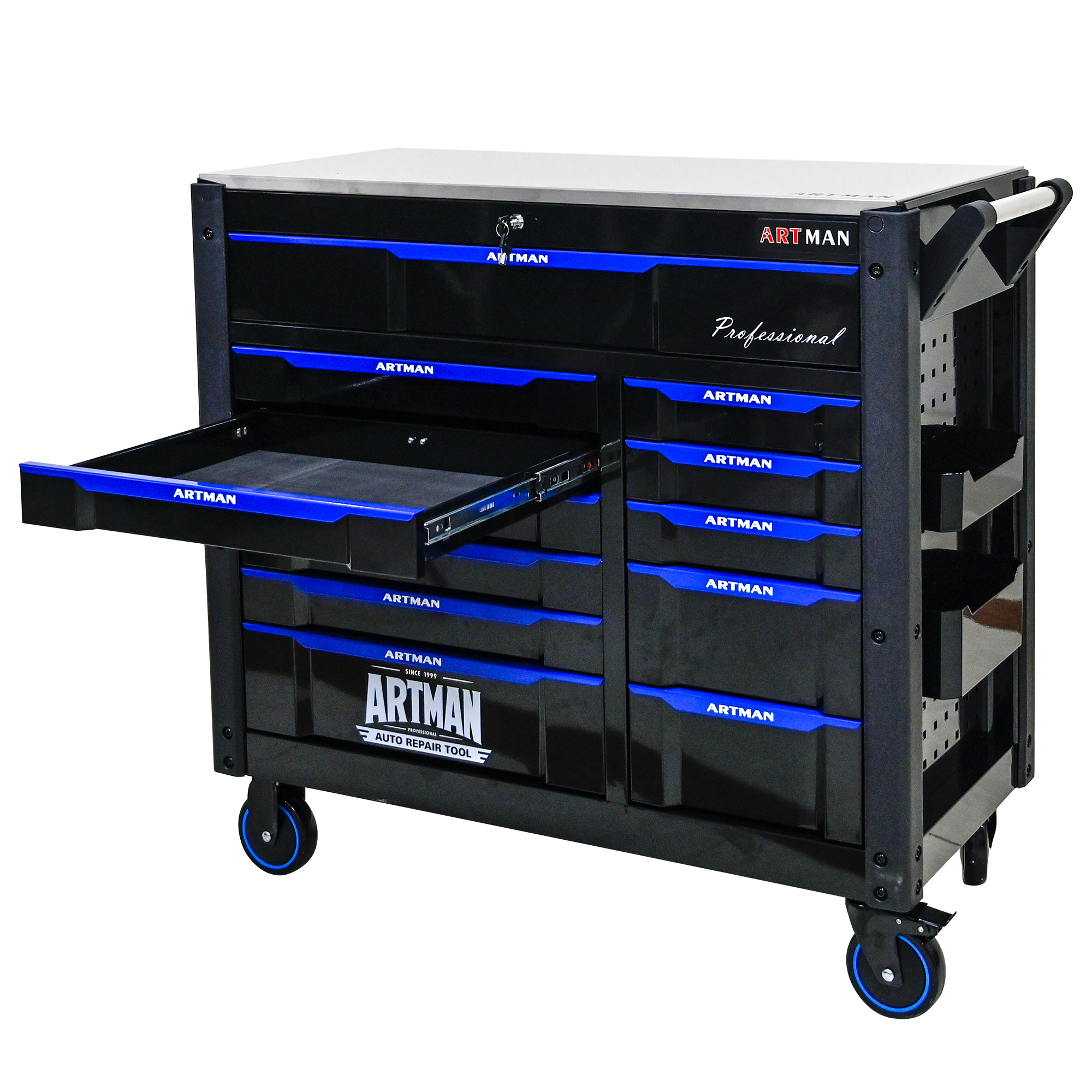 12-Layer Drawer Multi-Purpose Tool Car, With Wheels, Iron Top - Image 5