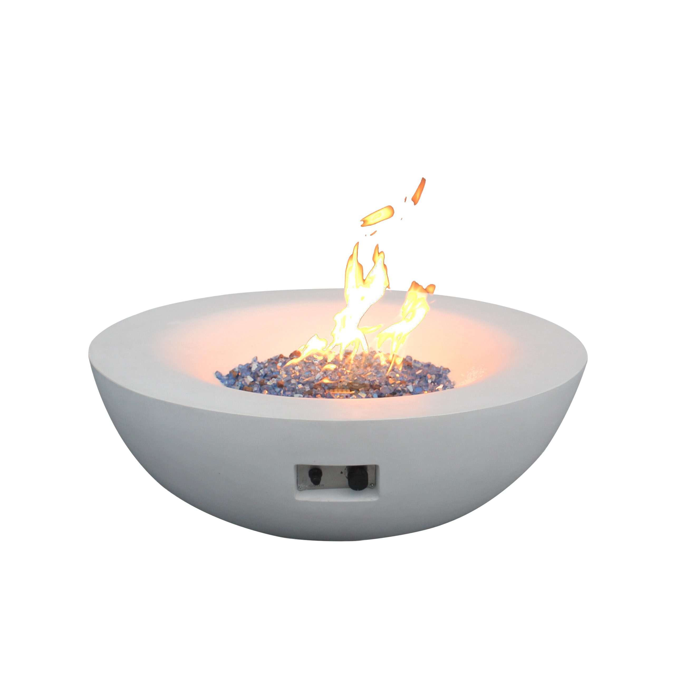 42 Inch Outdoor Concrete Propane gas Fire Pit bowl in Antique white color - Image 7