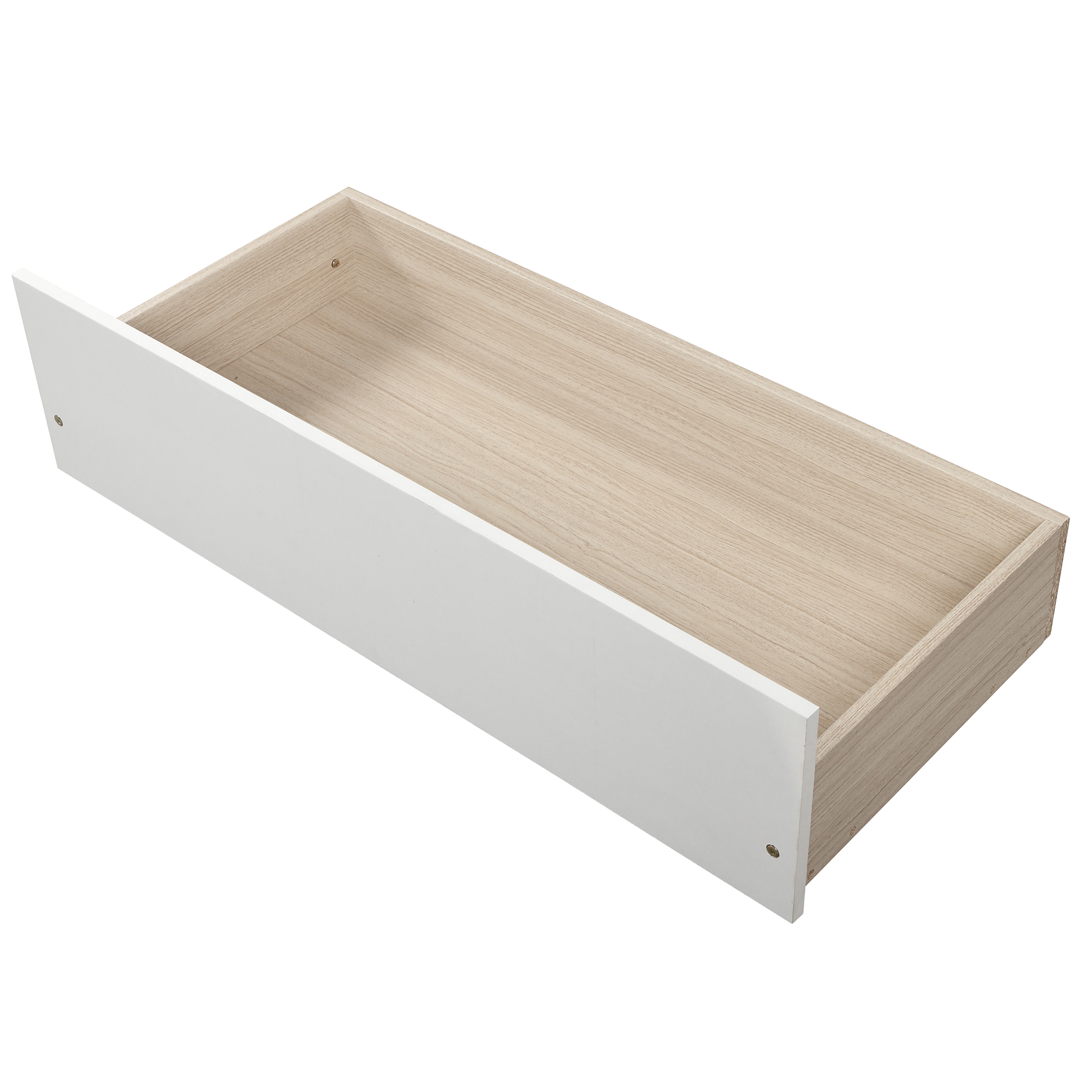 Full over Full Bunk Bed with Two Drawers and Storage White - Image 8