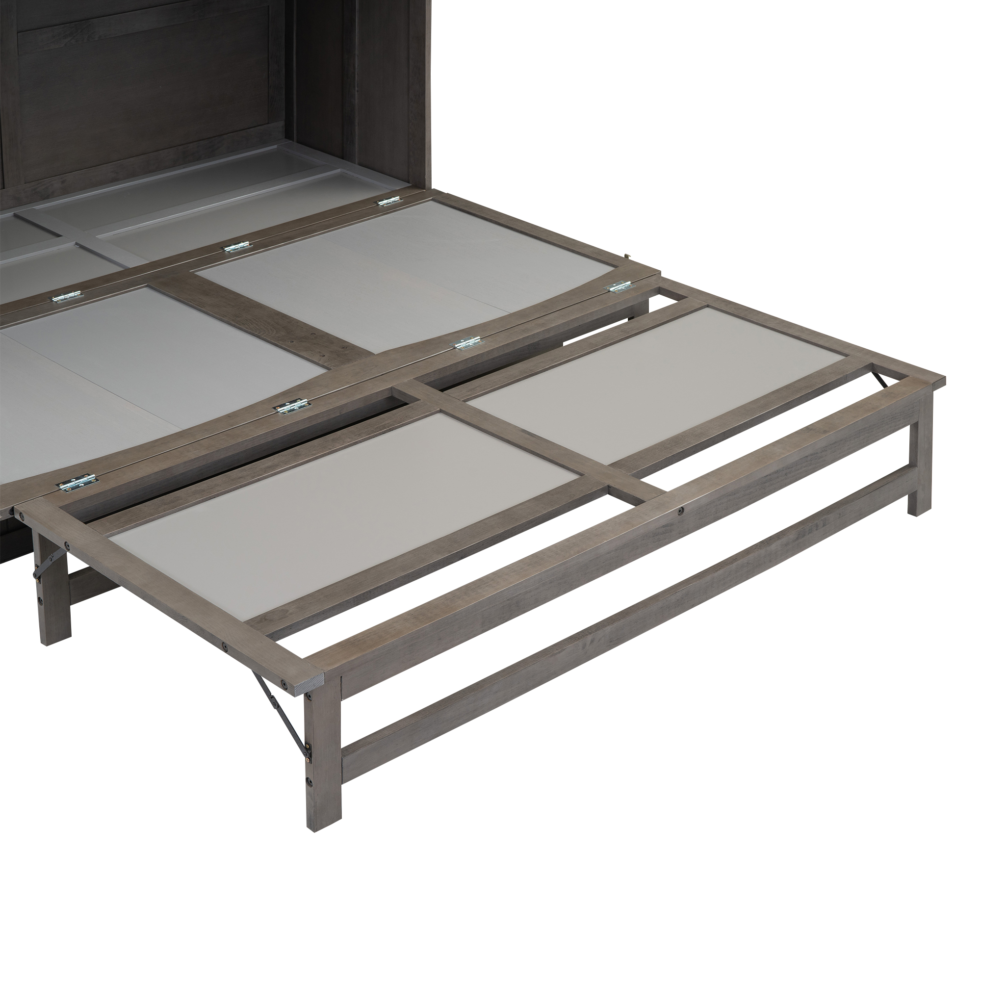 Queen Size Murphy Bed with Built-In Charging Station Antique Grey - Image 9