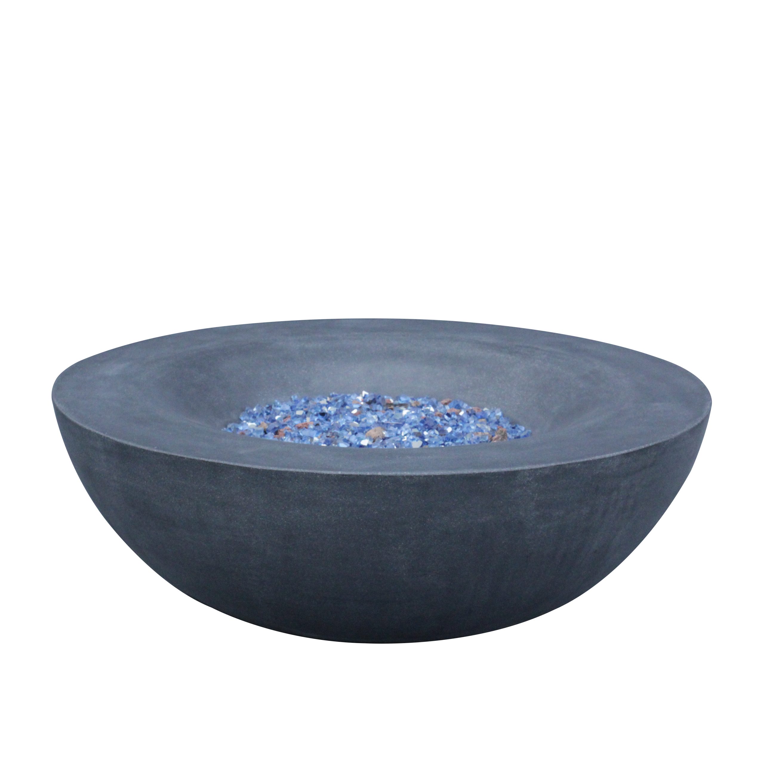 42 Inch Outdoor Concrete Propane gas Fire Pit bowl in Dark Gray color - Image 5