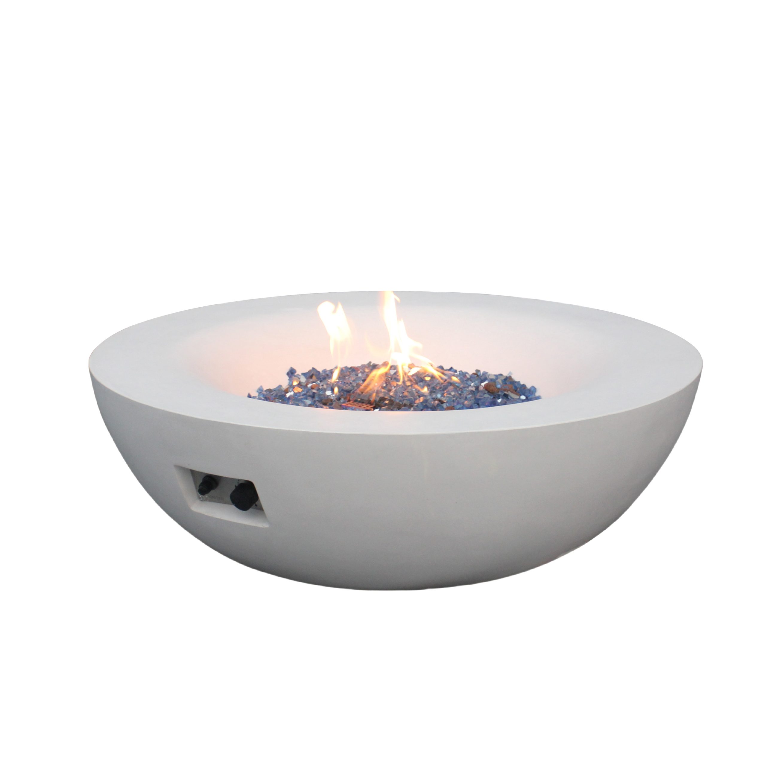 42 Inch Outdoor Concrete Propane gas Fire Pit bowl in Antique white color - Image 11