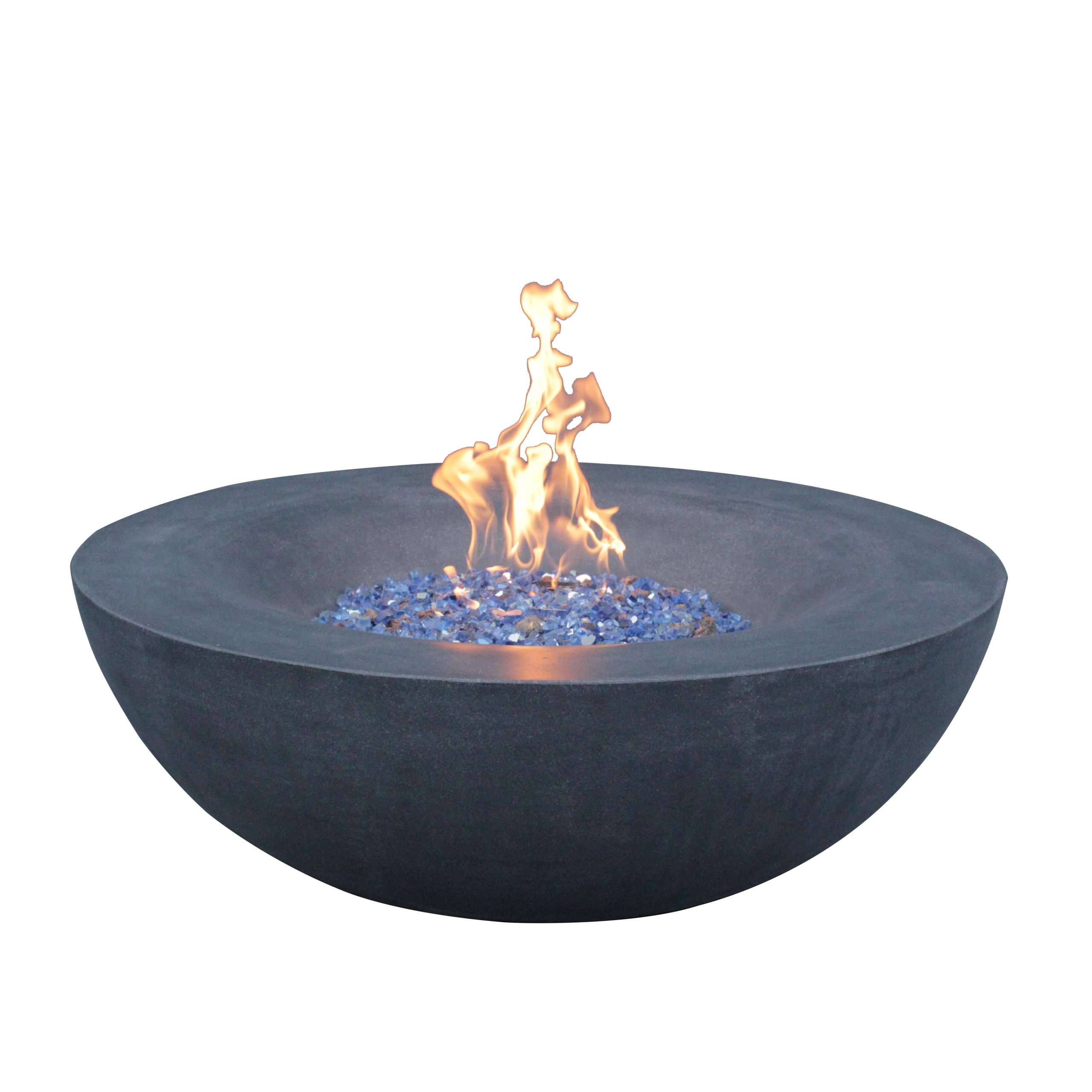 42 Inch Outdoor Concrete Propane gas Fire Pit bowl in Dark Gray color - Image 4