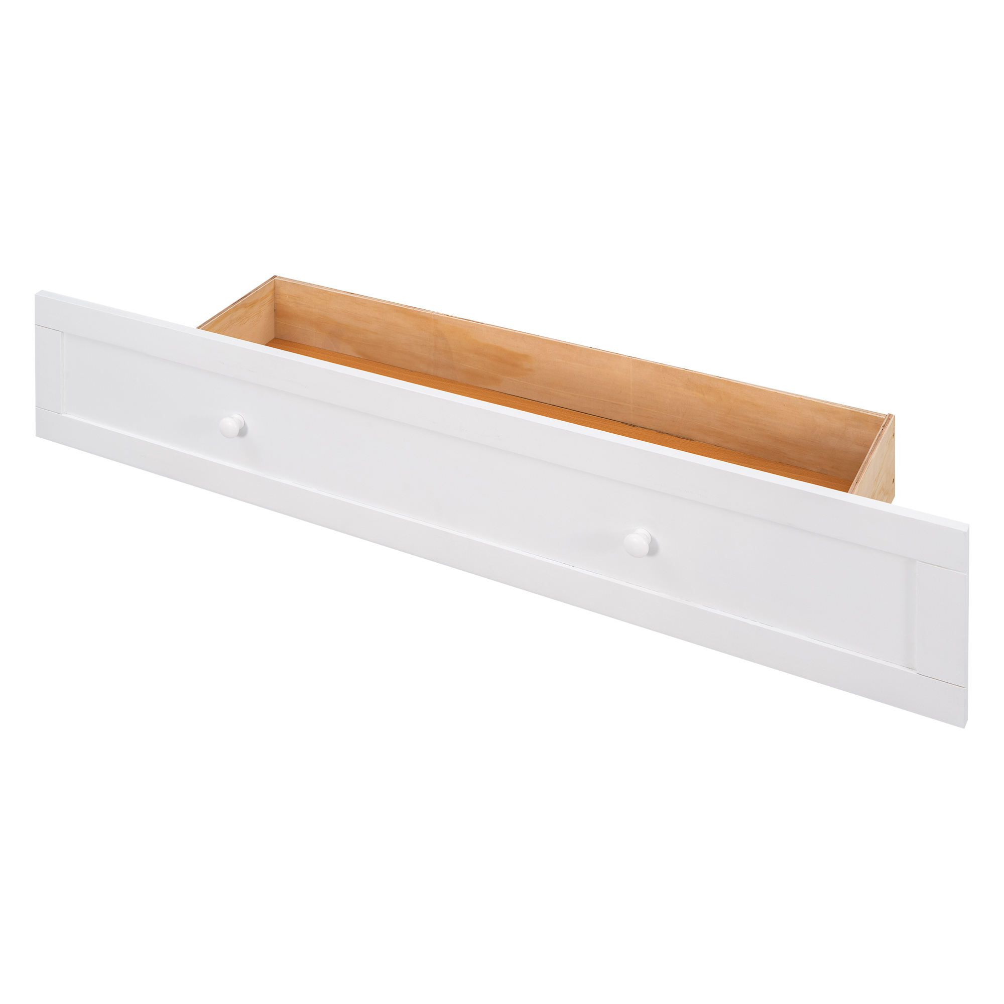 Queen Size Mobile Murphy Bed with Drawer and Little Shelves on Each Side White - Image 23