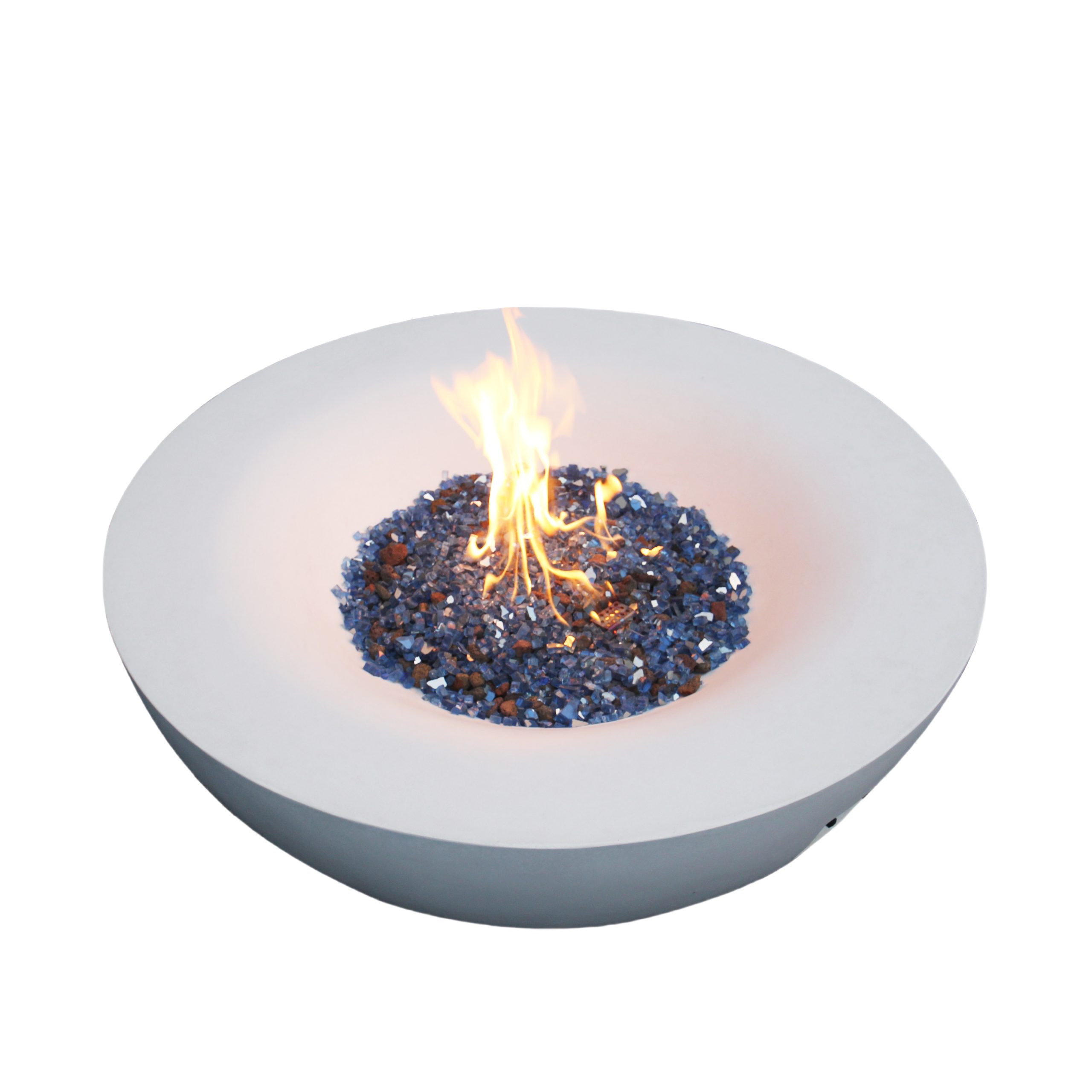 42 Inch Outdoor Concrete Propane gas Fire Pit bowl in Antique white color - Image 6