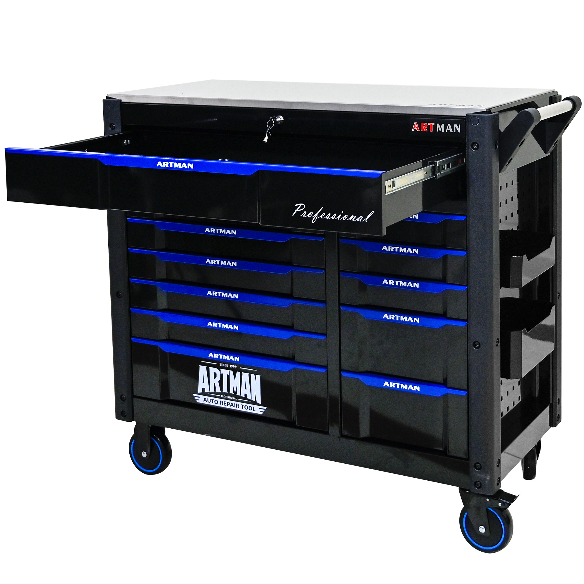 12-Layer Drawer Multi-Purpose Tool Car, With Wheels, Iron Top - Image 6