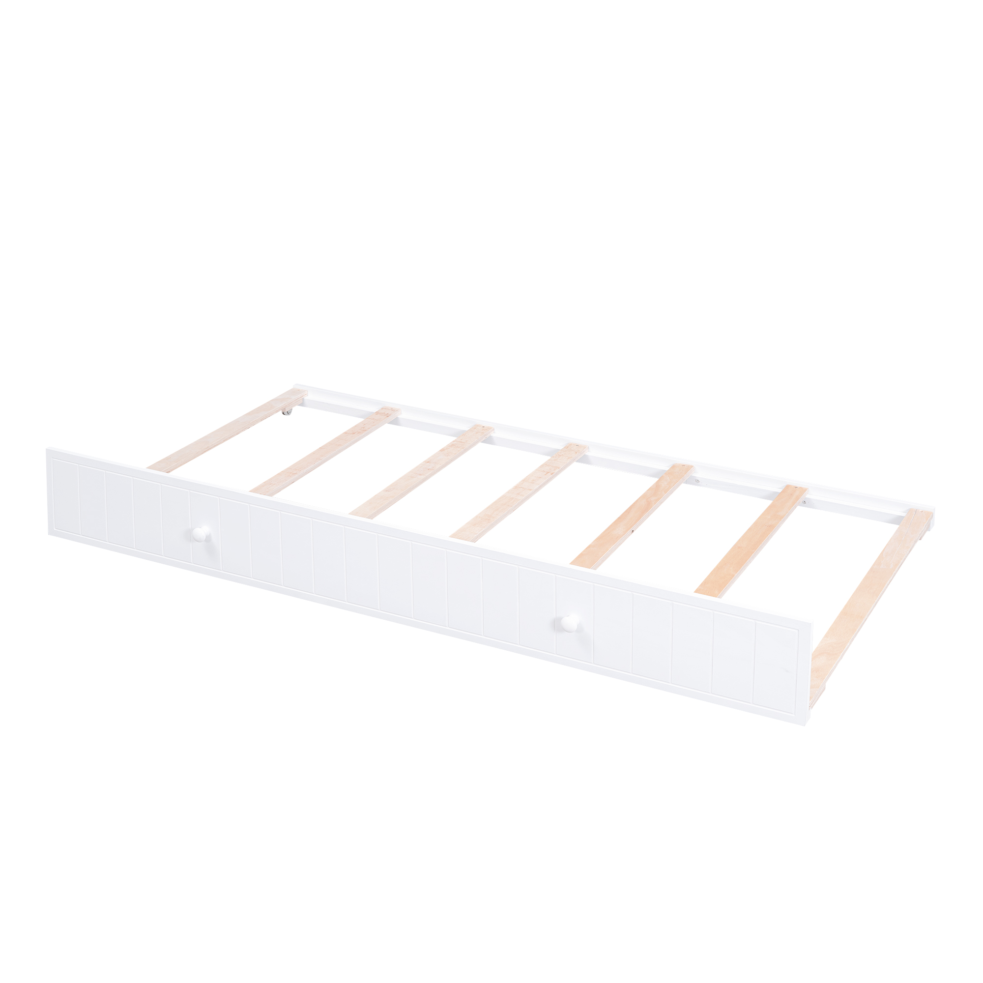 Twin Size Daybed with Storage Arms Trundle and Charging Station White - Image 3