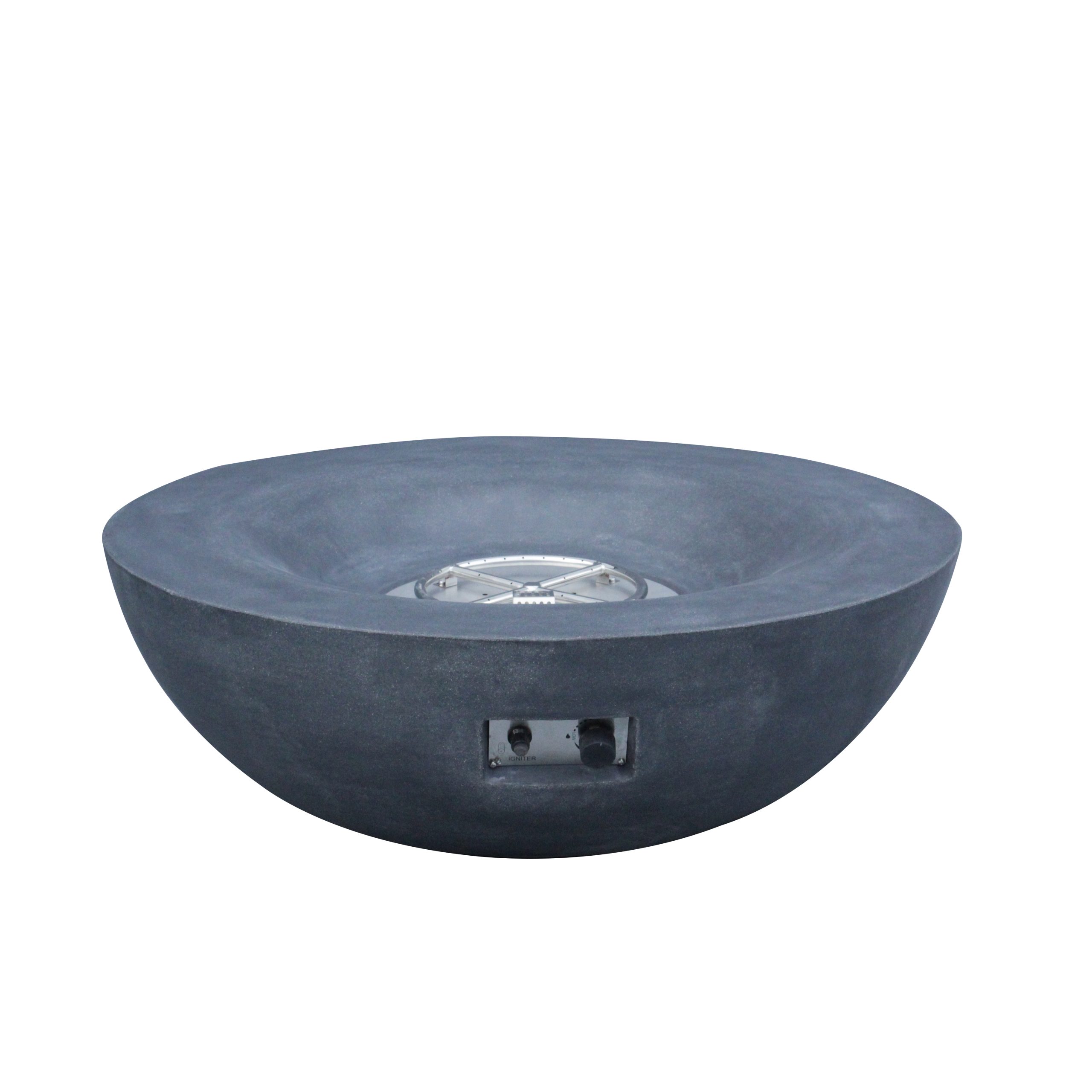 42 Inch Outdoor Concrete Propane gas Fire Pit bowl in Dark Gray color - Image 3
