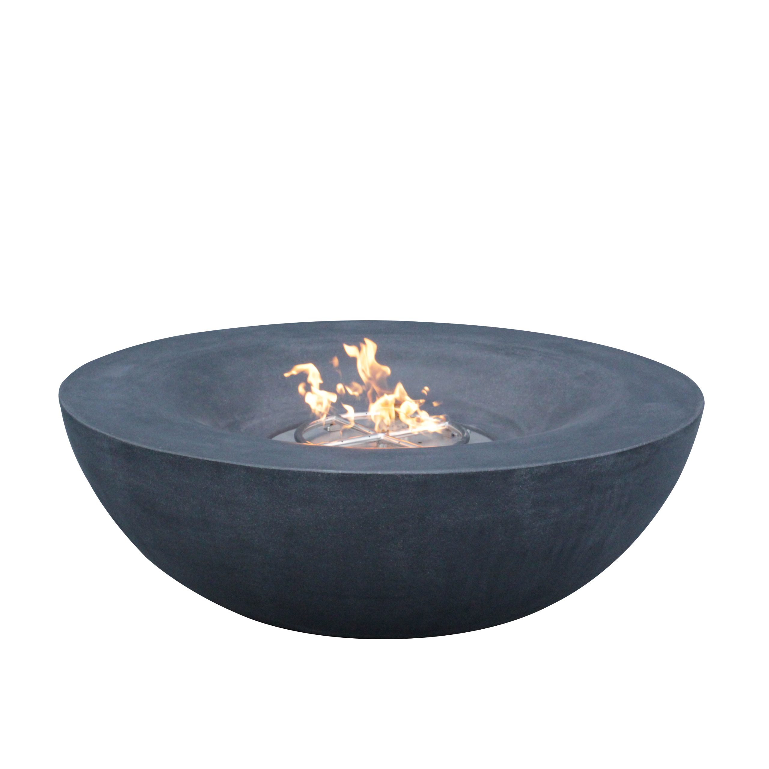 42 Inch Outdoor Concrete Propane gas Fire Pit bowl in Dark Gray color - Image 8
